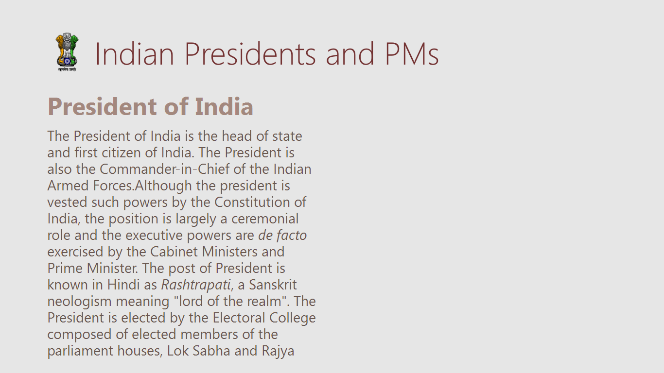 Indian Presidents and PMs