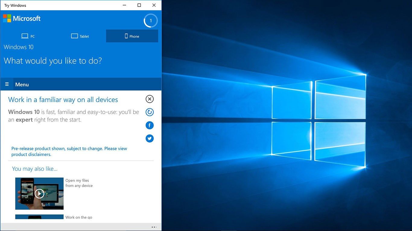 Try Windows 10