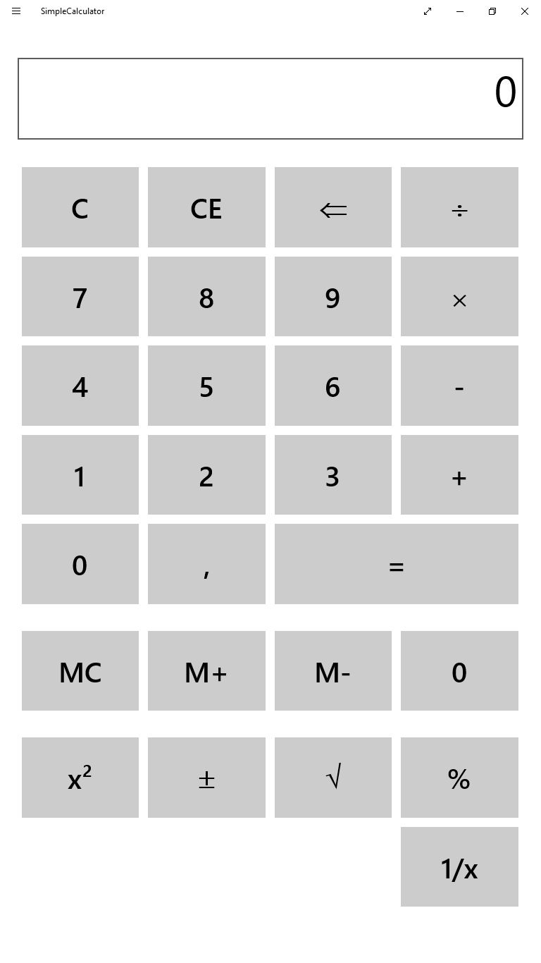 Simple Calculator bold from
