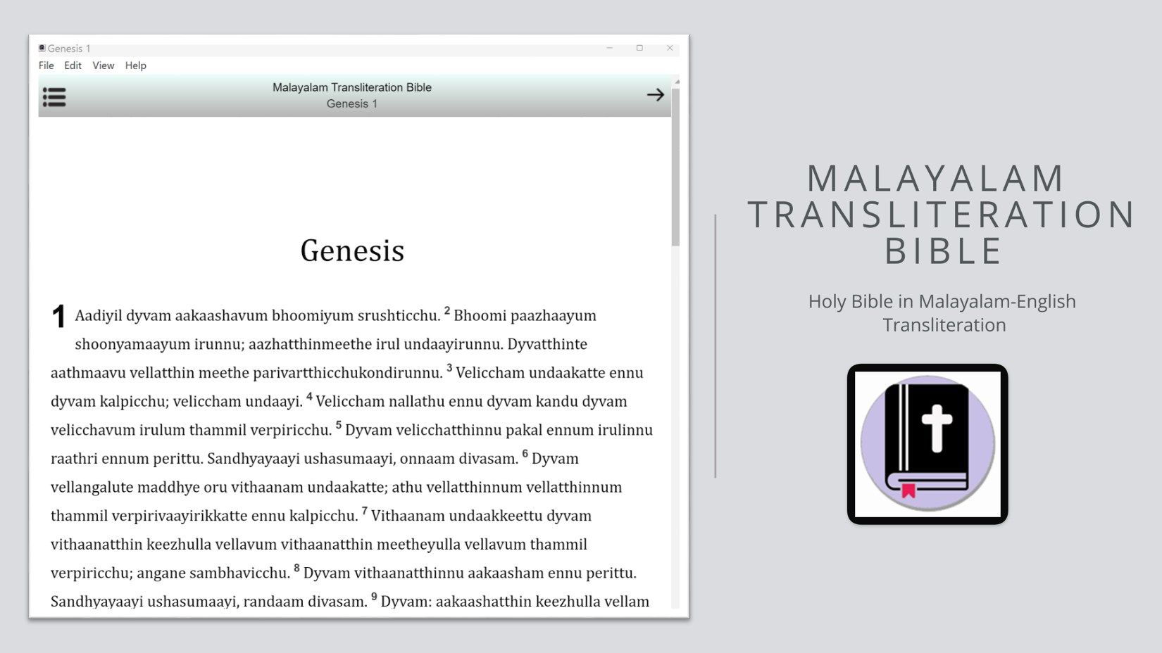 Malayalam Transliteration Bible