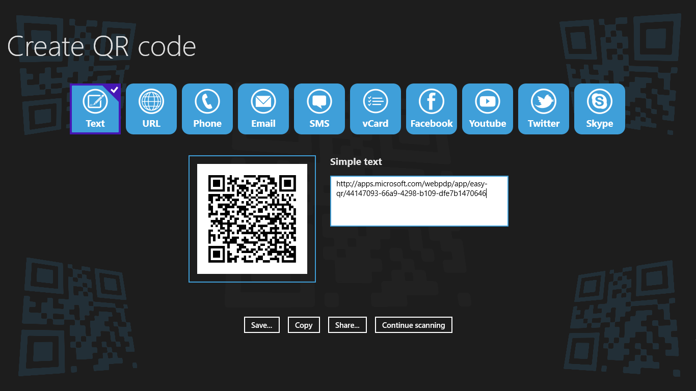 Easy QR allows you to create QR codes "on the fly".