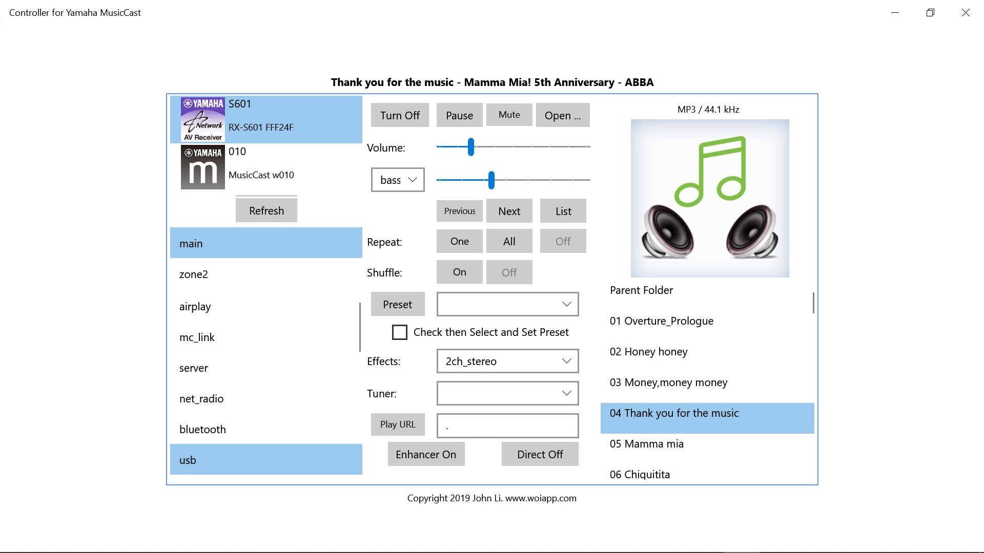 Controller for Yamaha MusicCast