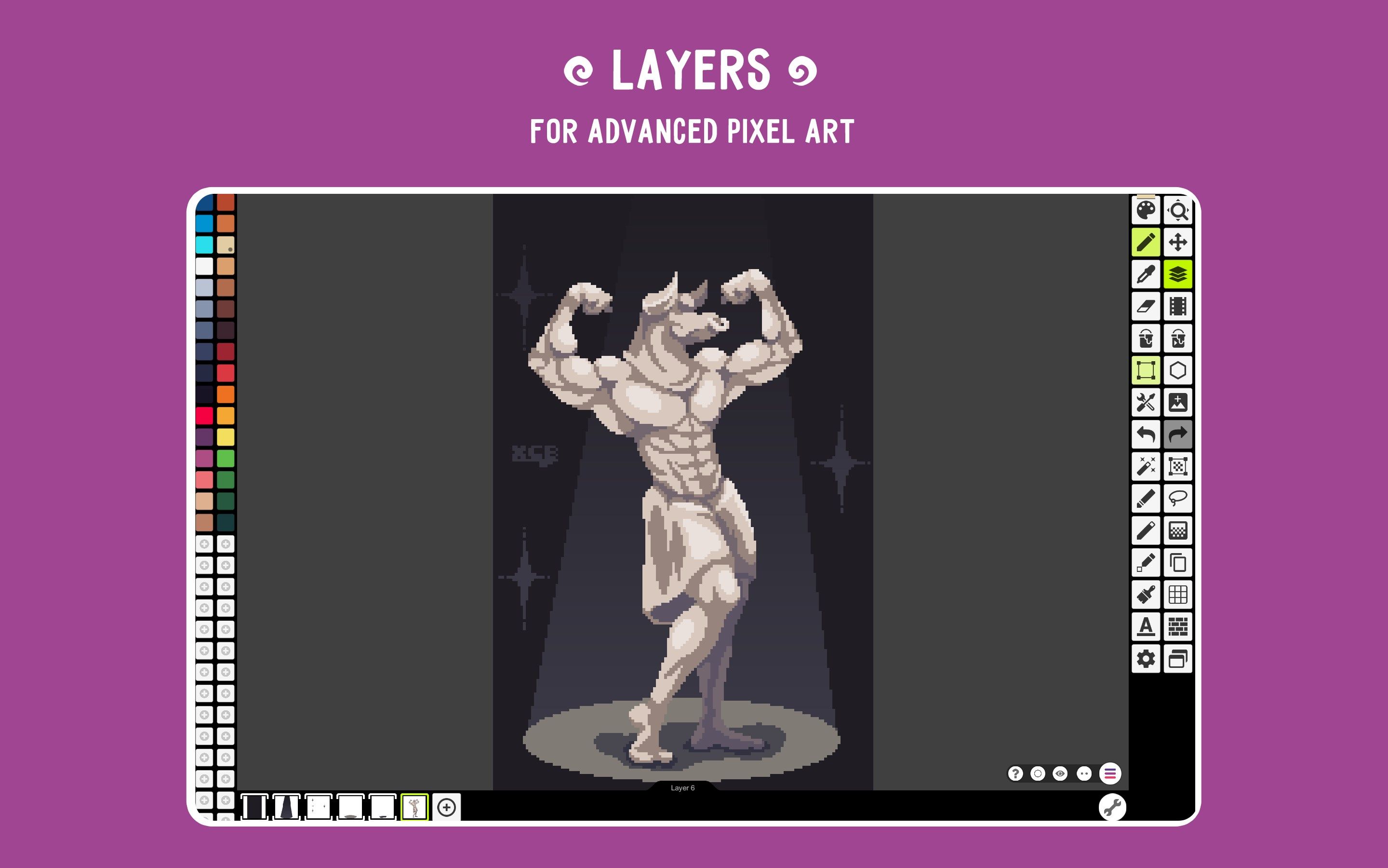 Use layers for advanced pixel art