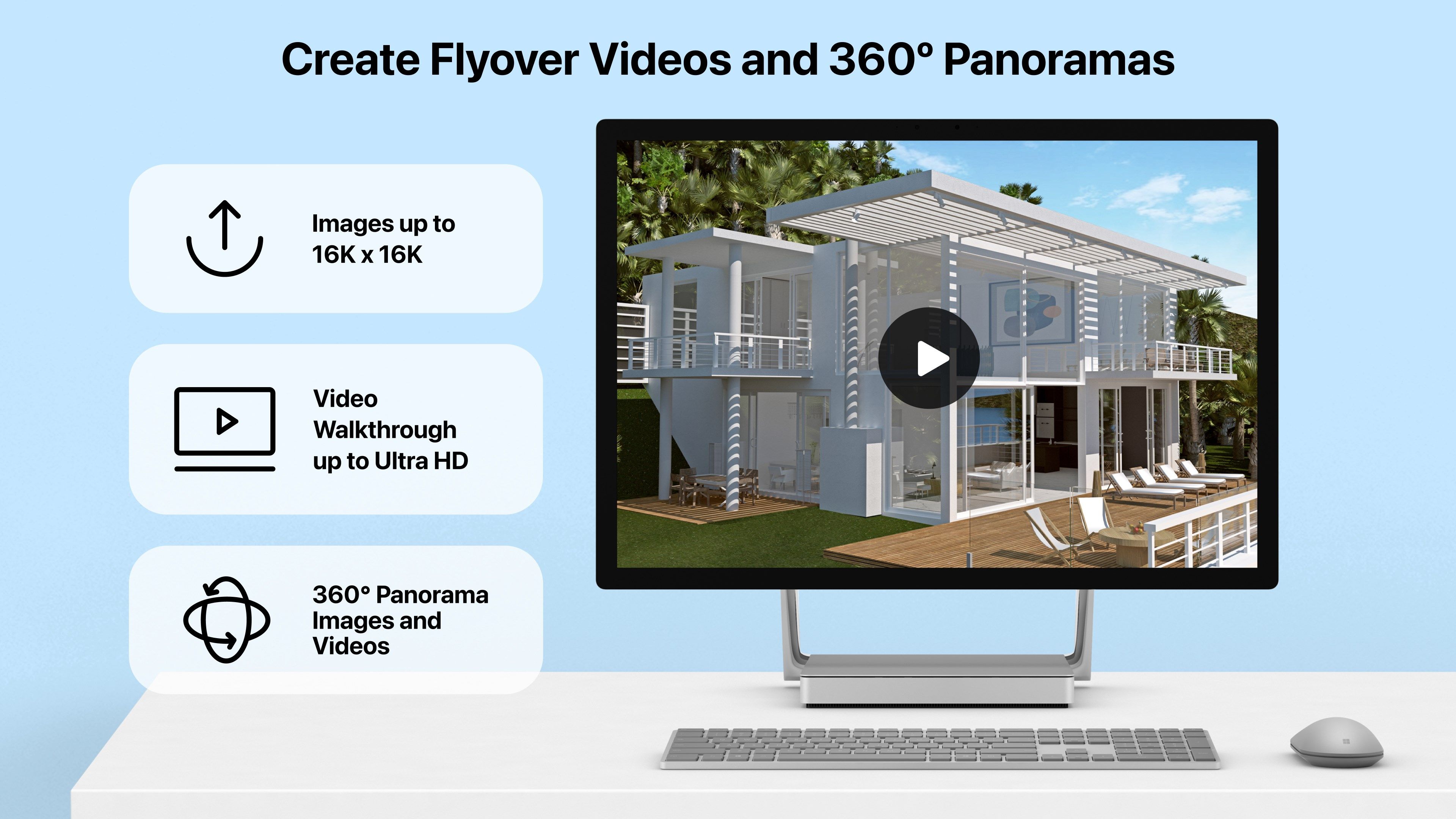 Create Flyover Videos and 360º Panoramas
