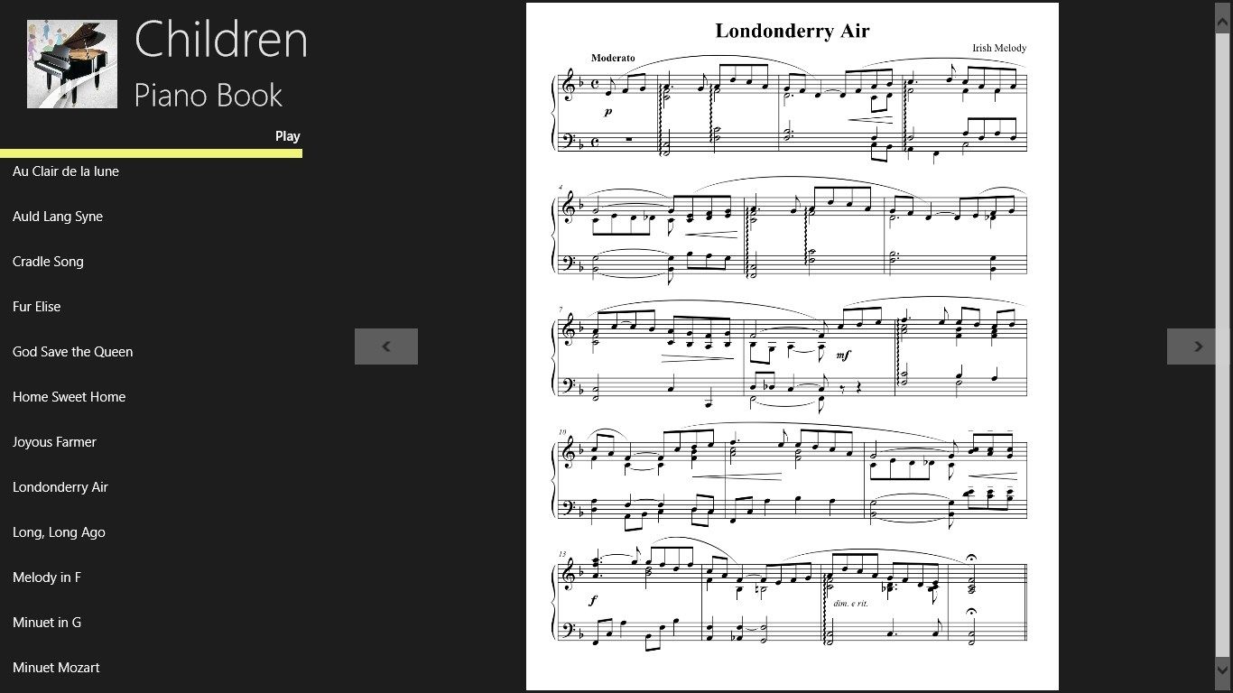 Professionally typeset full music scores. Alphabetical listing of song titles.