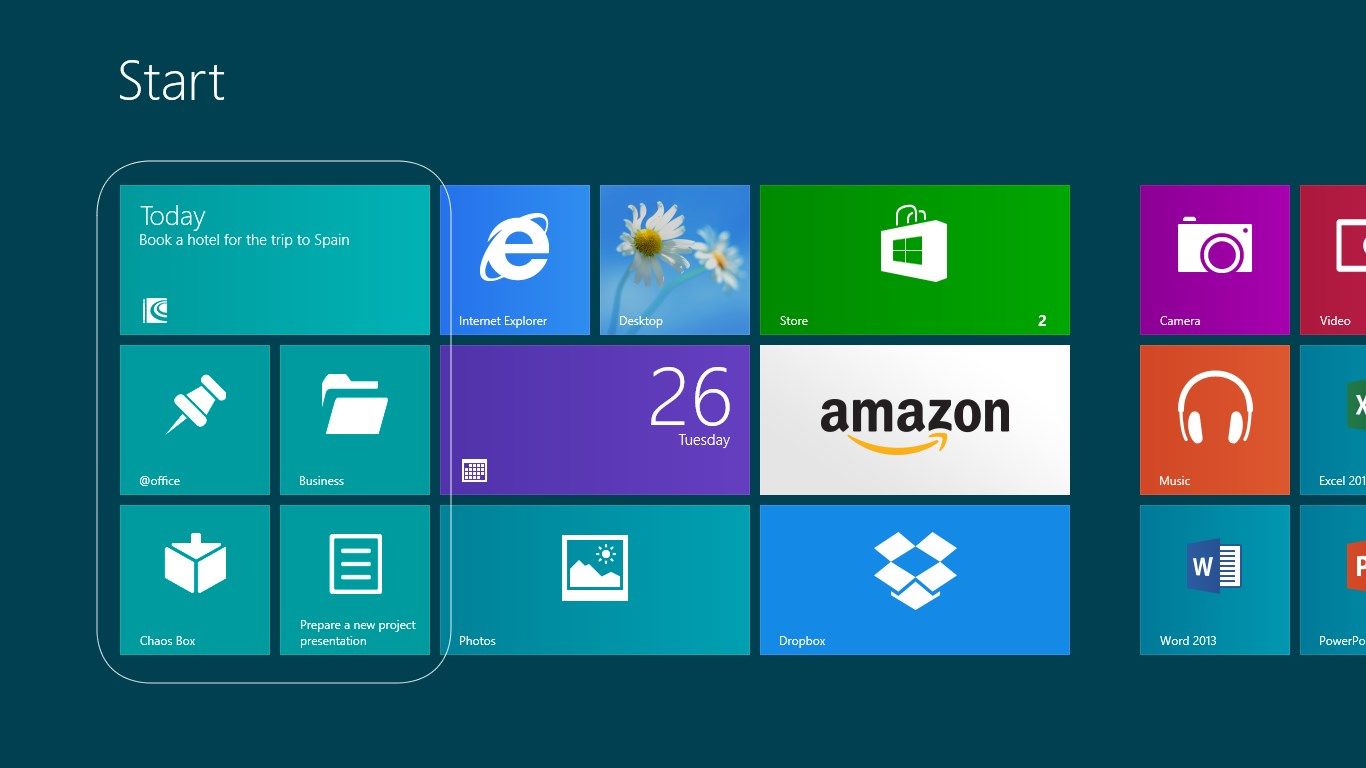 Flexible live tiles for Due Today, projects, contexts and more