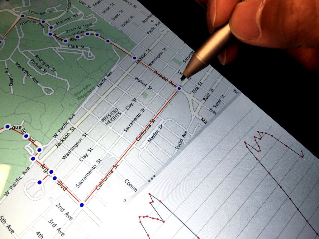 Geo Elevation works with stylus. You can adjust precise coordinates.