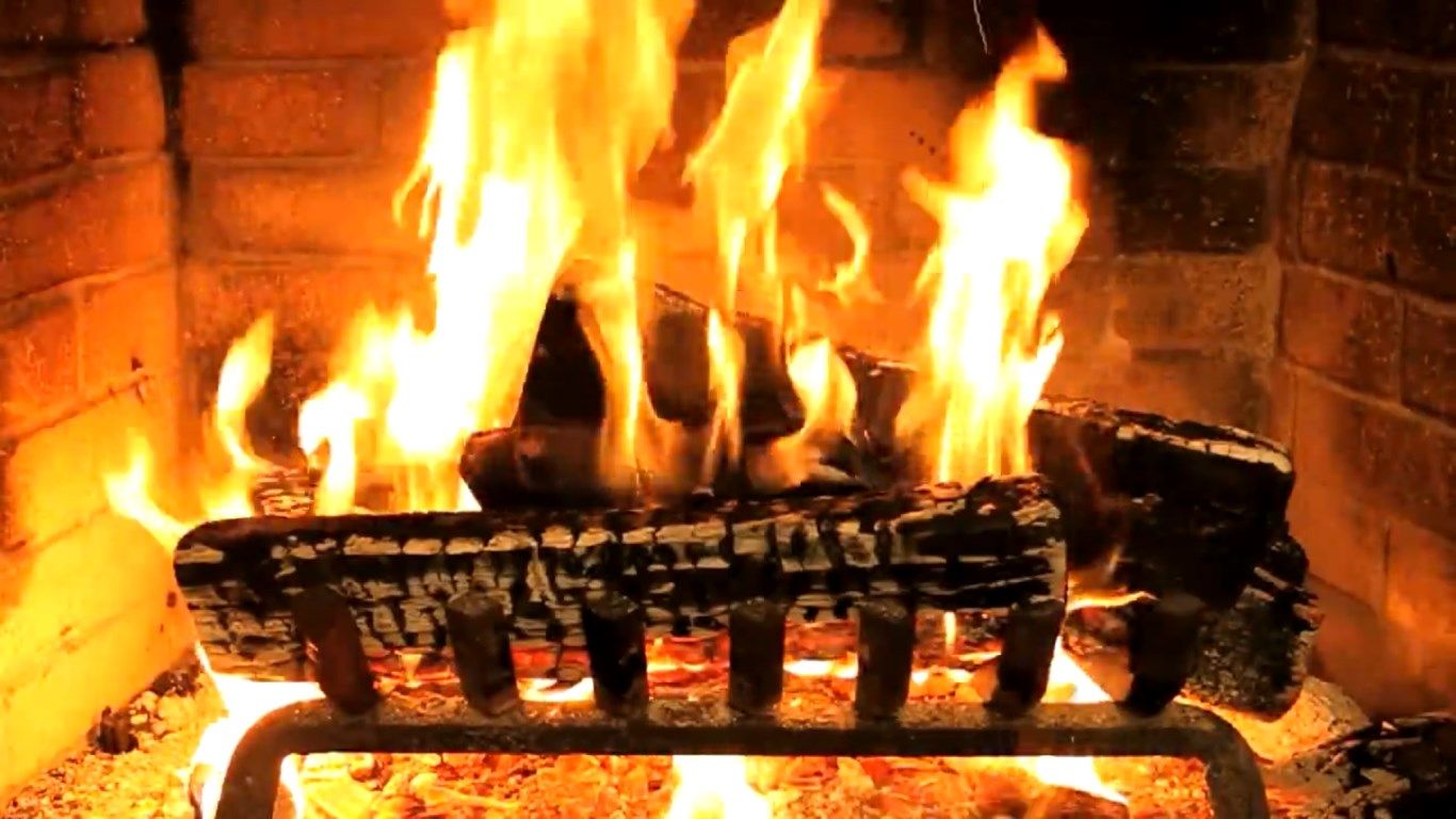 Cozy virtual fireplace.
