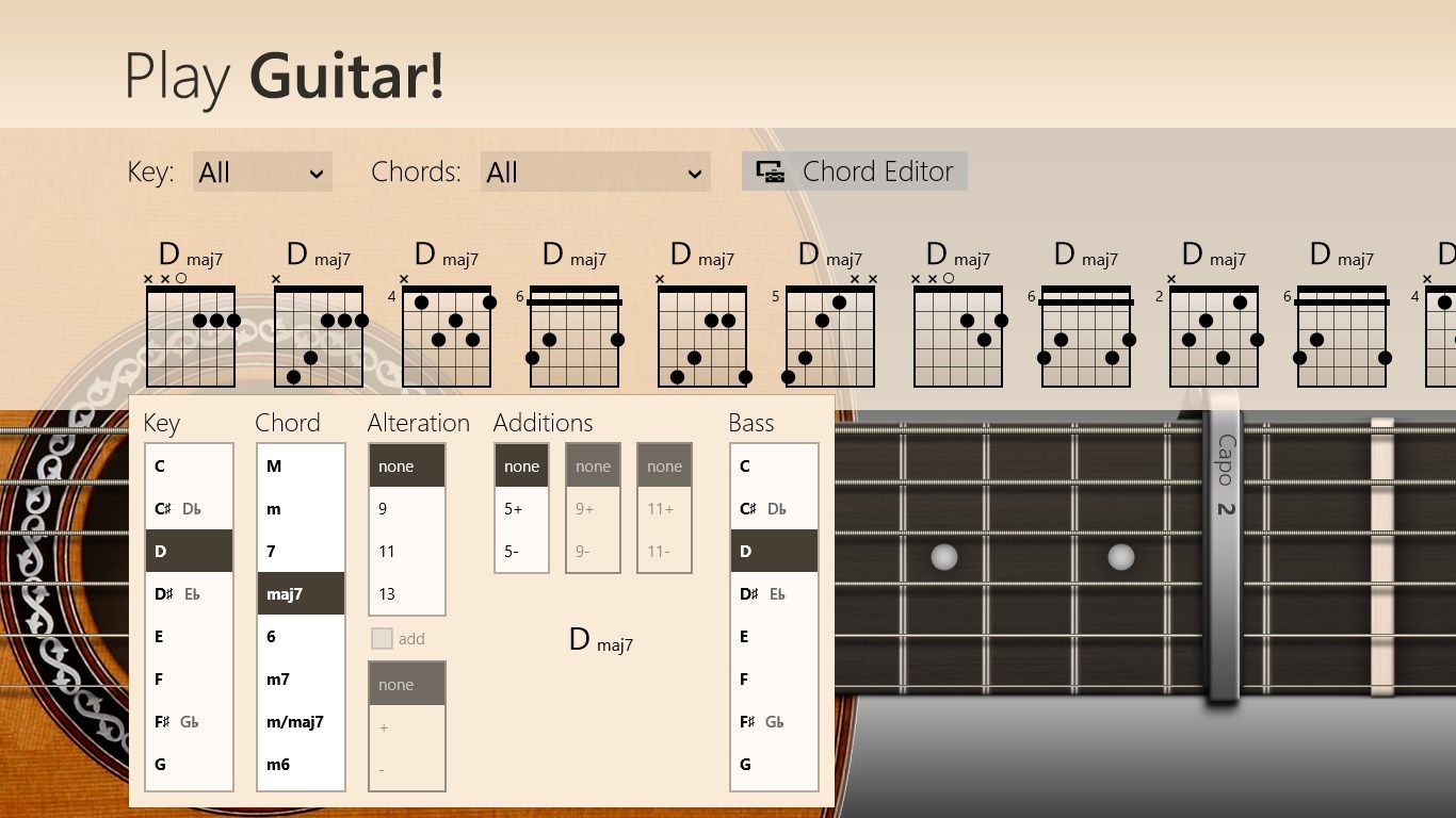 Advanced chord editor (in-app purchase)