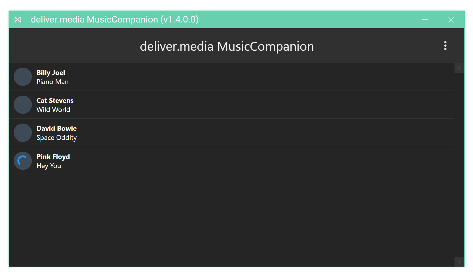 deliver.media MusicCompanion pending data from the deliver.media MusicSearch portal