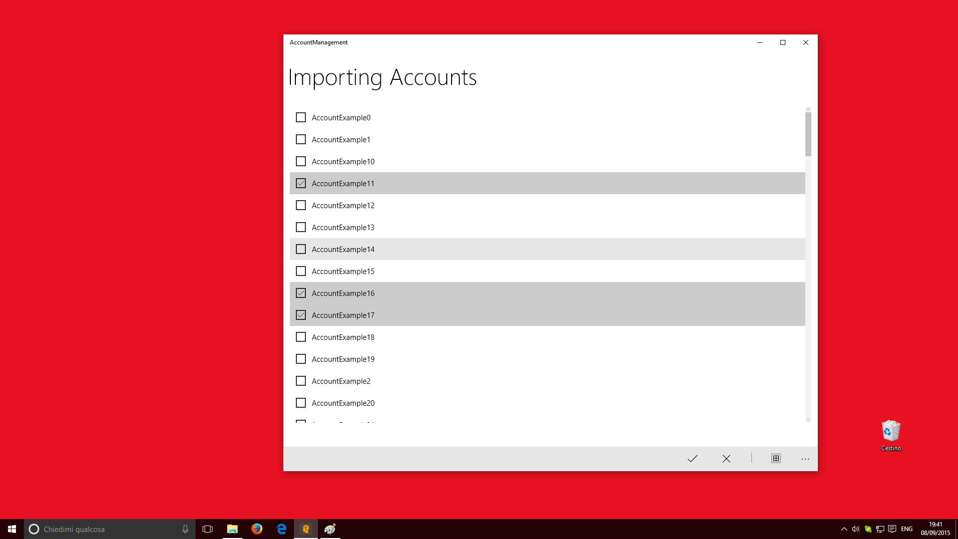 Import selected accounts