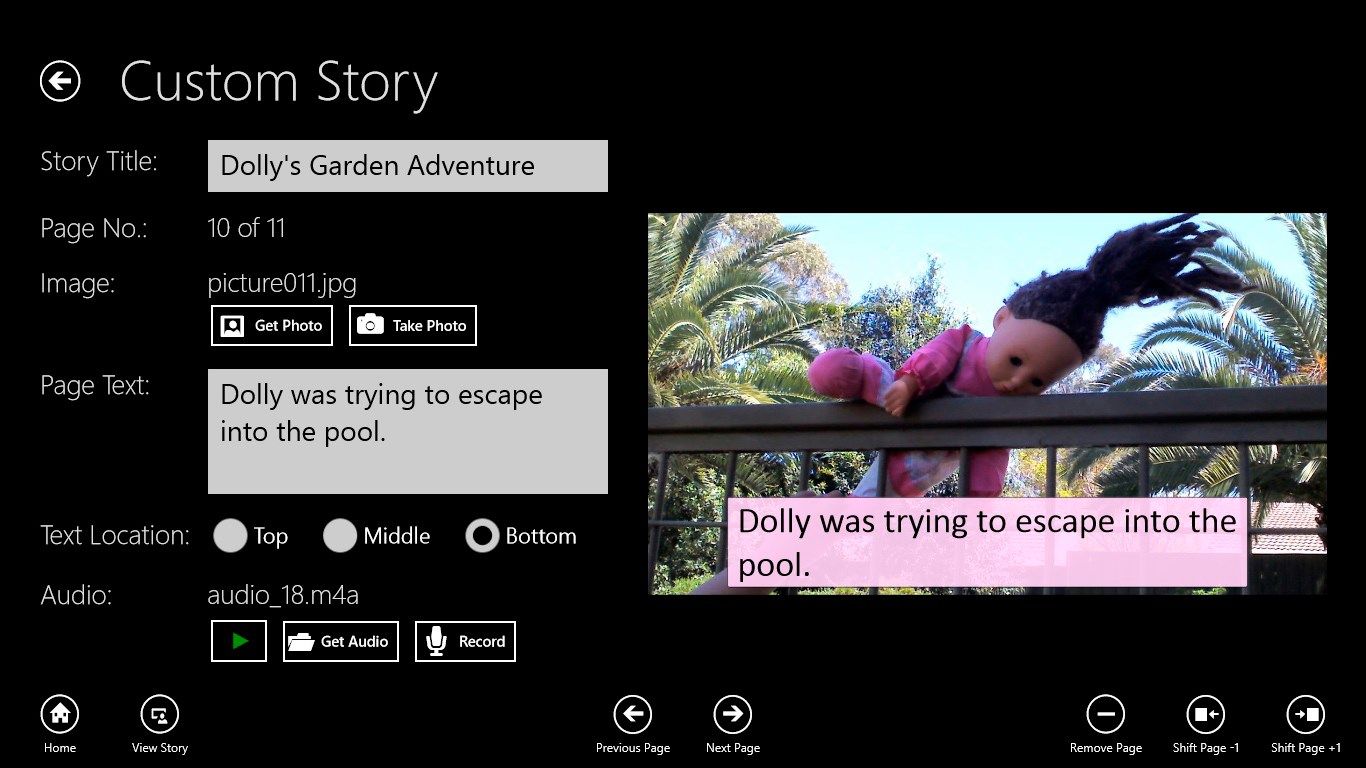 Easily create your own stories with pictures and audio.