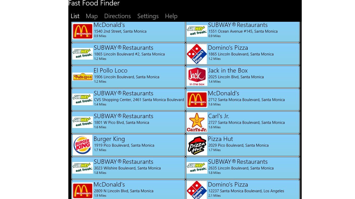 Fast Food Finder