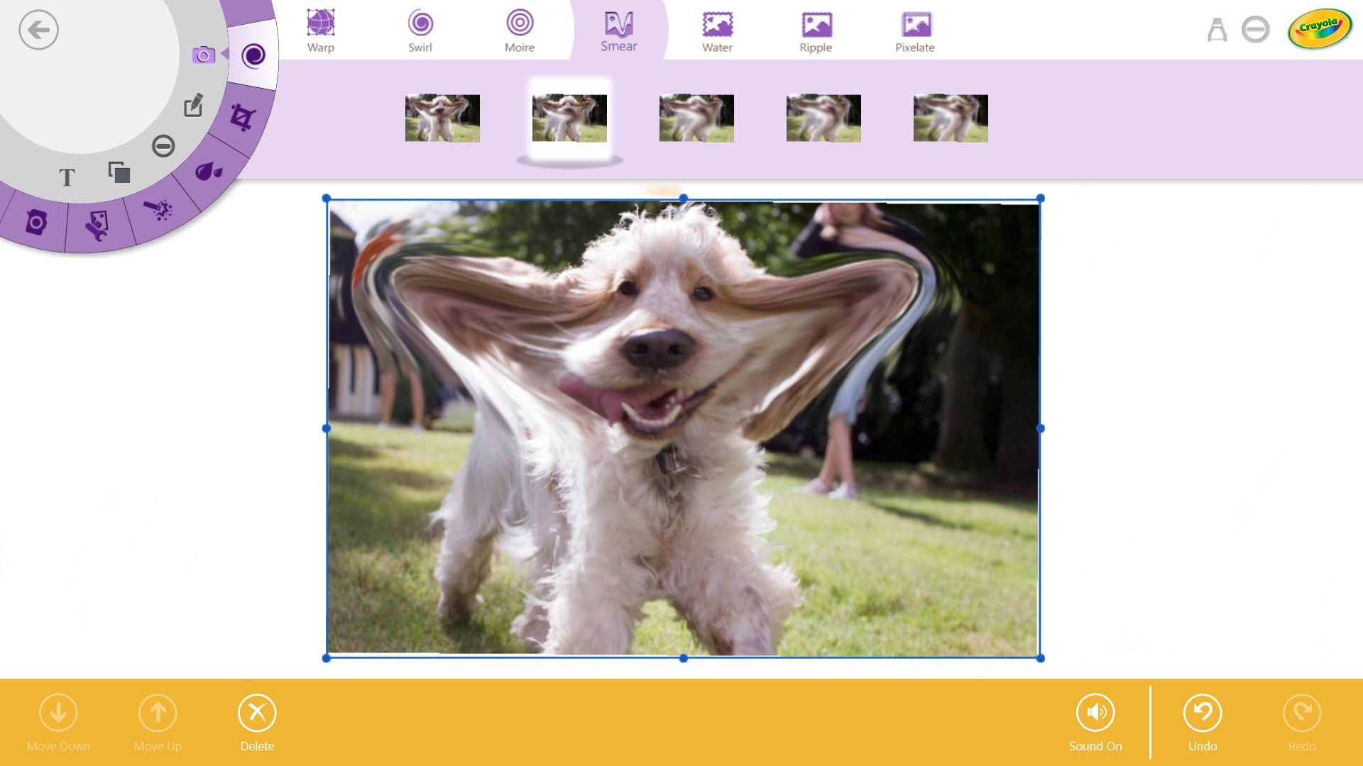 Create fun effects by morphing and stretching images.