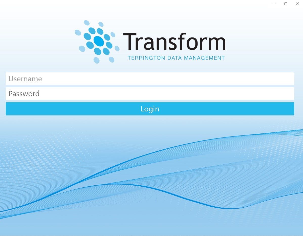Login using your Transform Username and Password