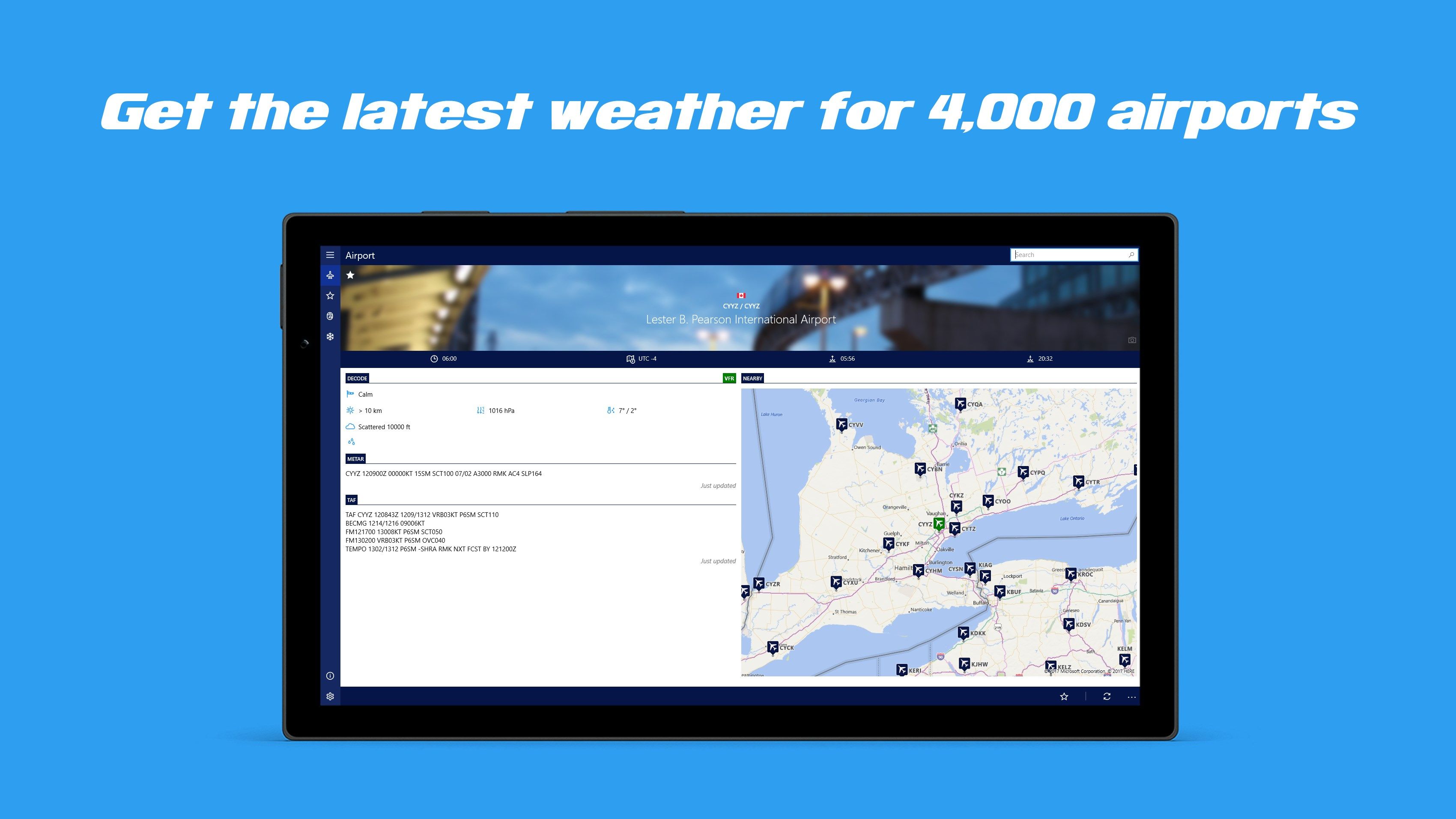 Get the latest weather for 4,000 airports