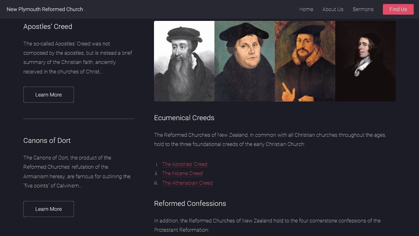 Information on the Reformed Creeds and Confessions