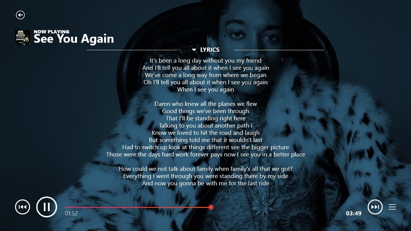 View your favourite song's lyrics right in the app.