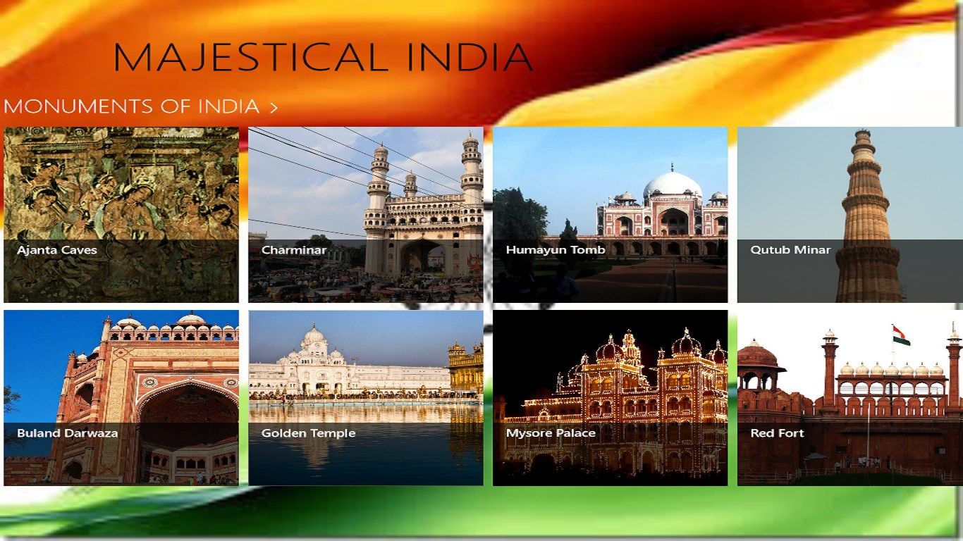 Presents some of the monuments of India. Click on each to know about them.