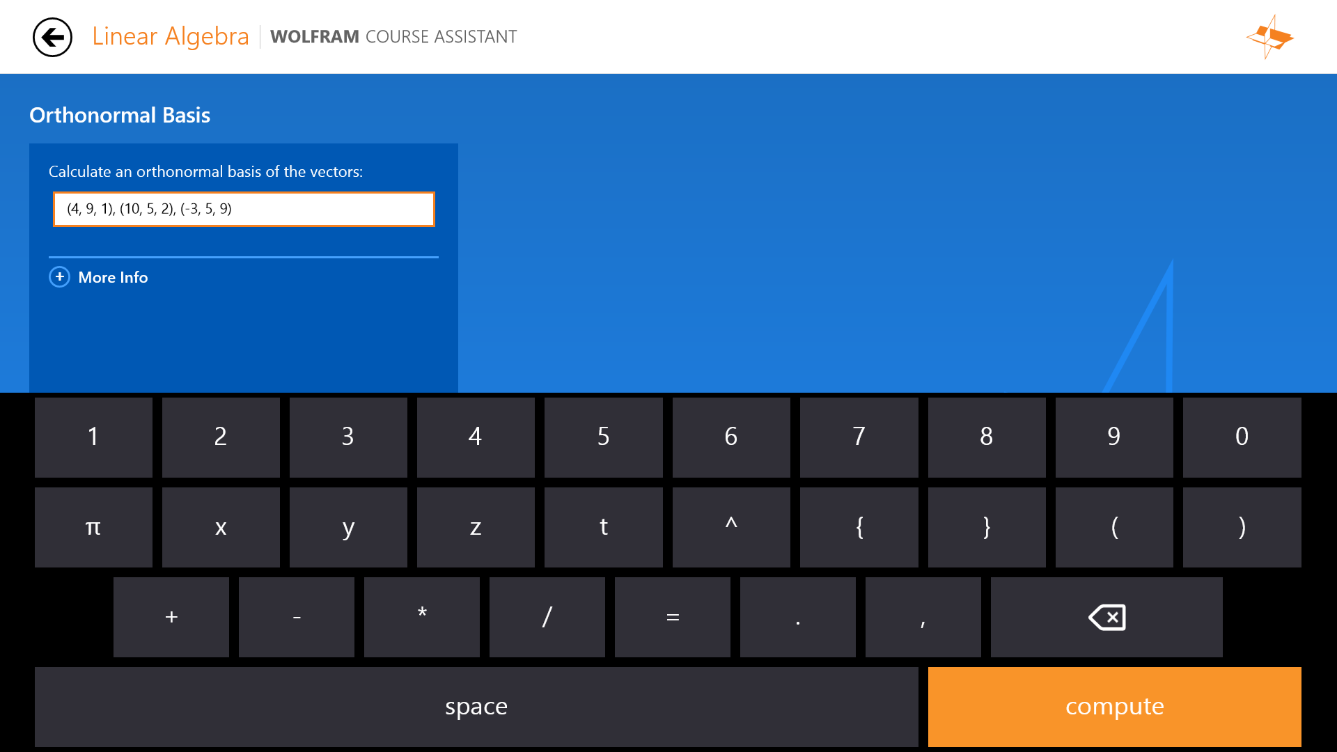 Use the custom keyboard to quickly enter queries.
