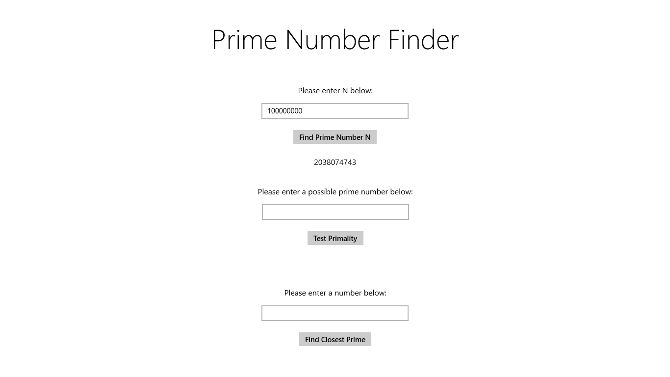 Application after finding the 100,000,000th prime number.