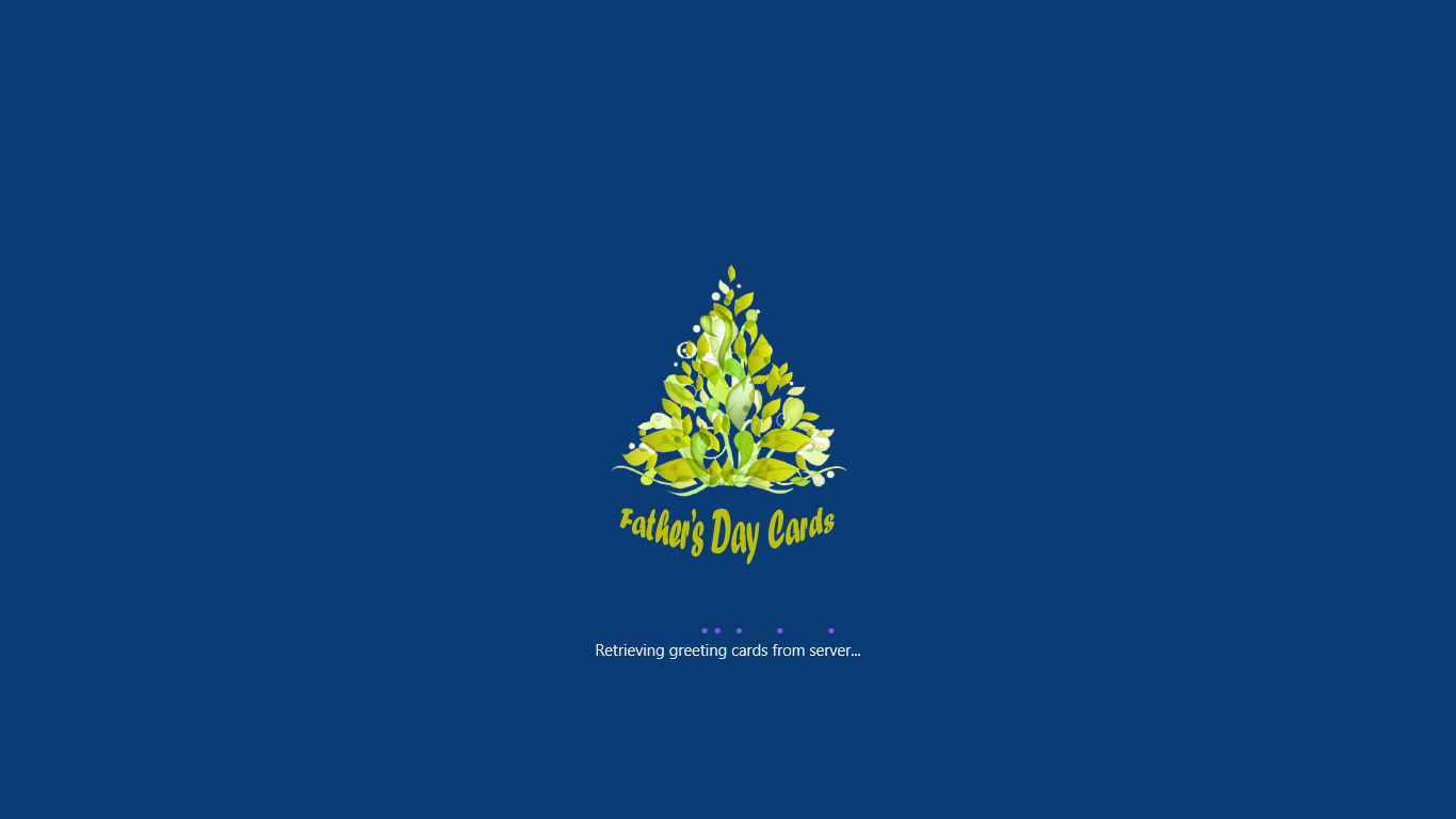 Launch Screen of Father's Day Cards