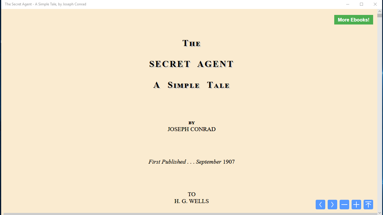 The Secret Agent - A Simple Tale, by Joseph Conrad