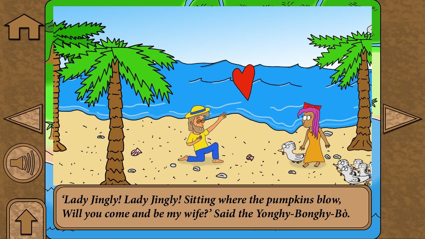 A scene from "The Courtship Of The Yonghy-Bonghy-Bo," available as an in-app purchase.