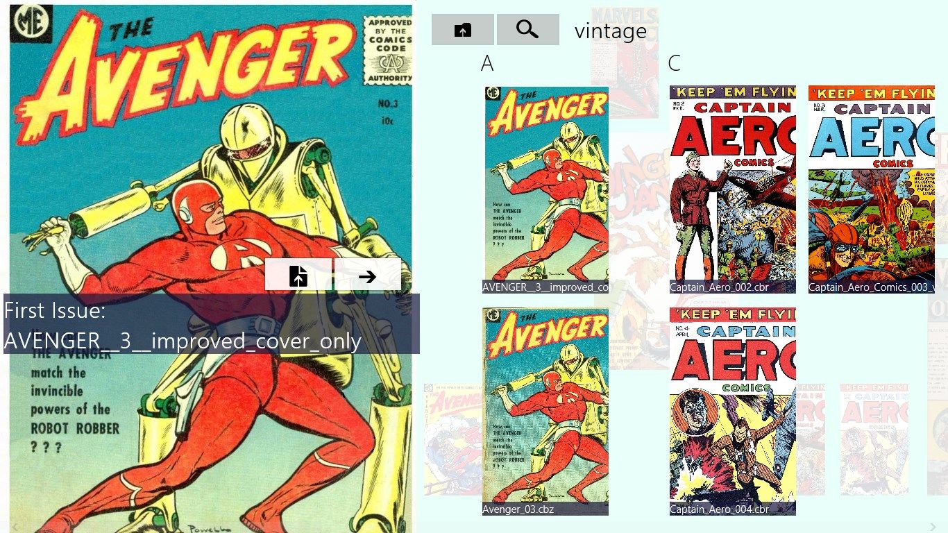 the file picker - presents the comics in your file system!