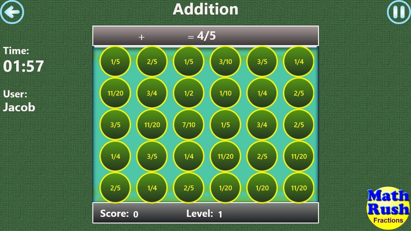 Complete Fraction Additions 25 levels