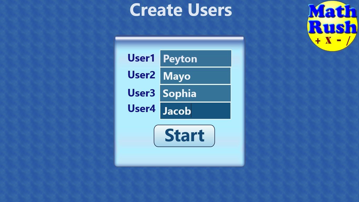 Enter up to 4 user names