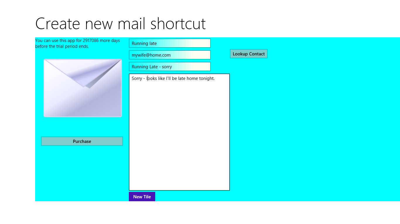 Define a mail template