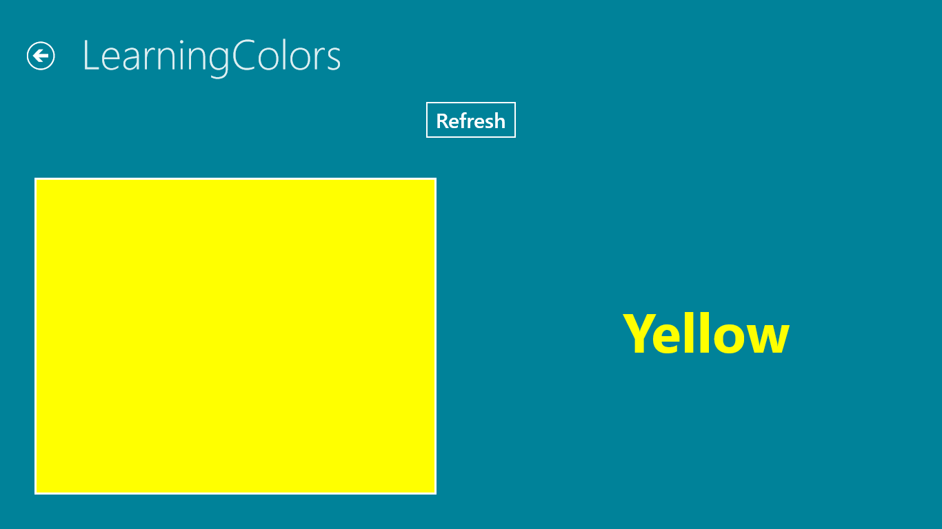 Learning Colors page, helps to know all basic colors and their names