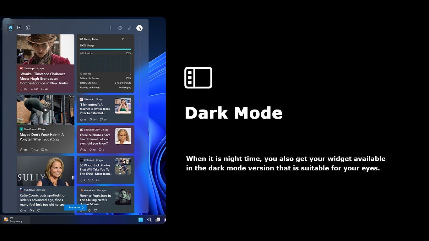 Dark Mode version of the Battery Meter widget