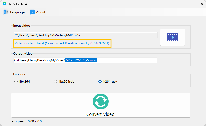 H265 to H264-HEVC file converter