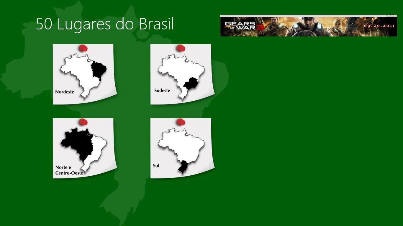 Página exibindo as regiões do Brasil agrupadas
