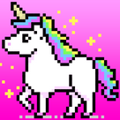 No.Unicorn Drawing - pixel art unicorn coloring book