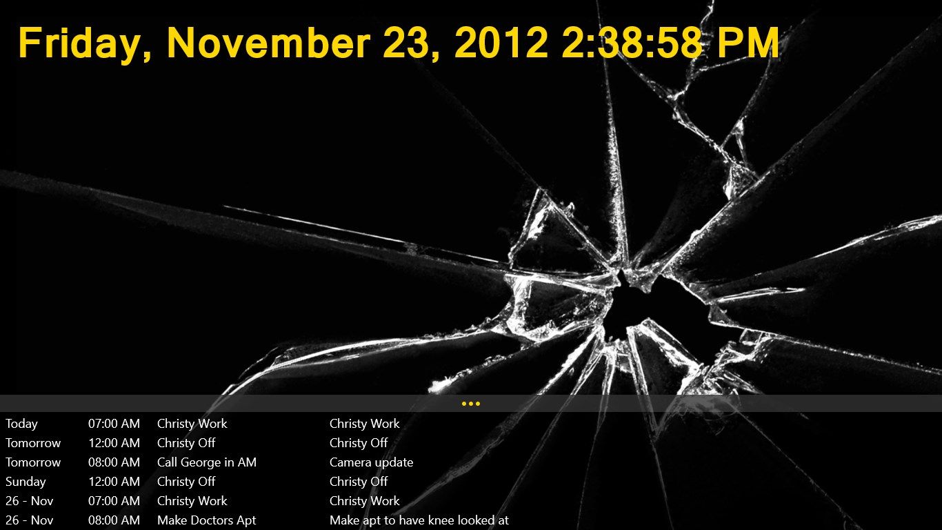 Broken Glass & Time with the default background image