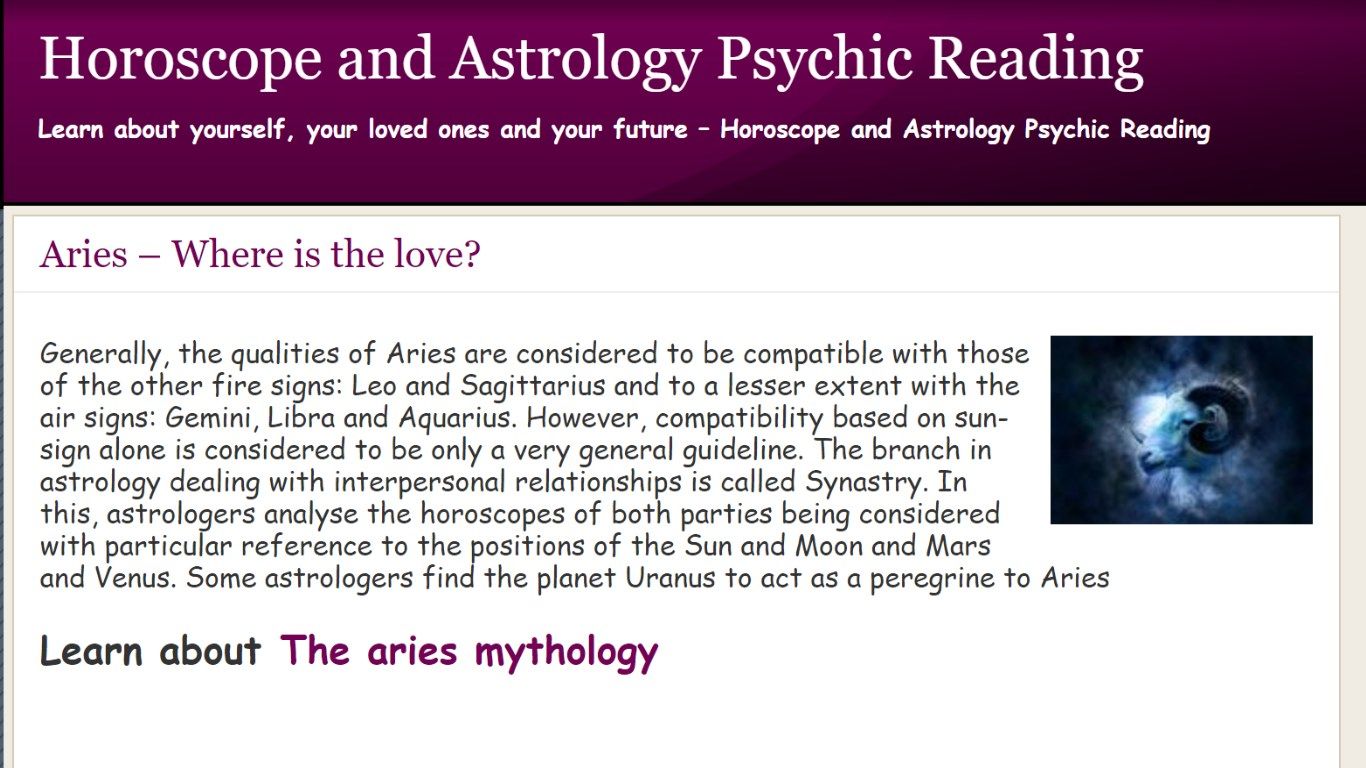 Aries Astrology Horoscope