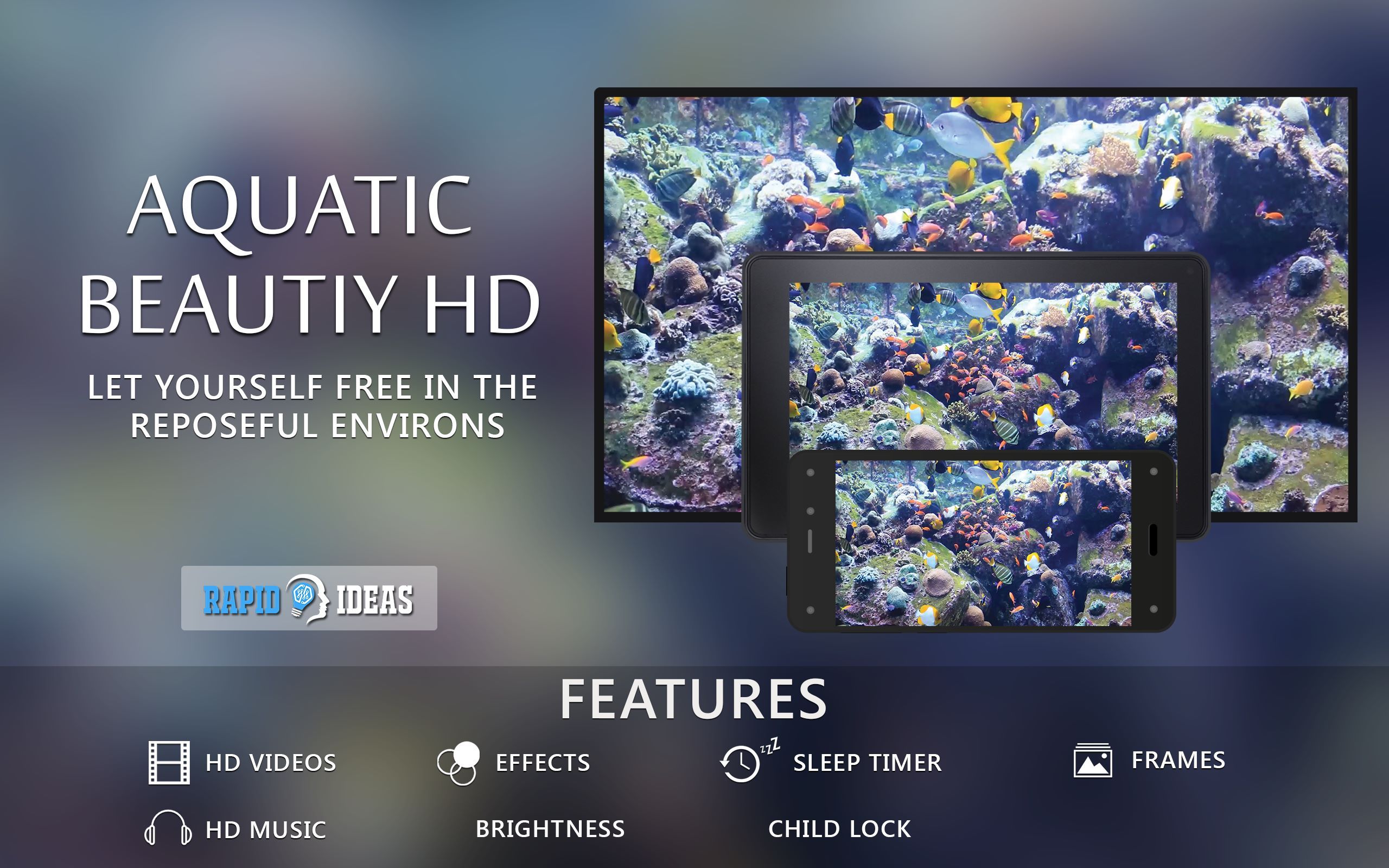 FREE Aquatic Beauty HD - Decorate your room with beautiful sea life aquarium on your HDR 4K TV, 8K TV and Fire Devices as a wallpaper & Theme for Mediation , Decoration for Christmas Holidays & Peace