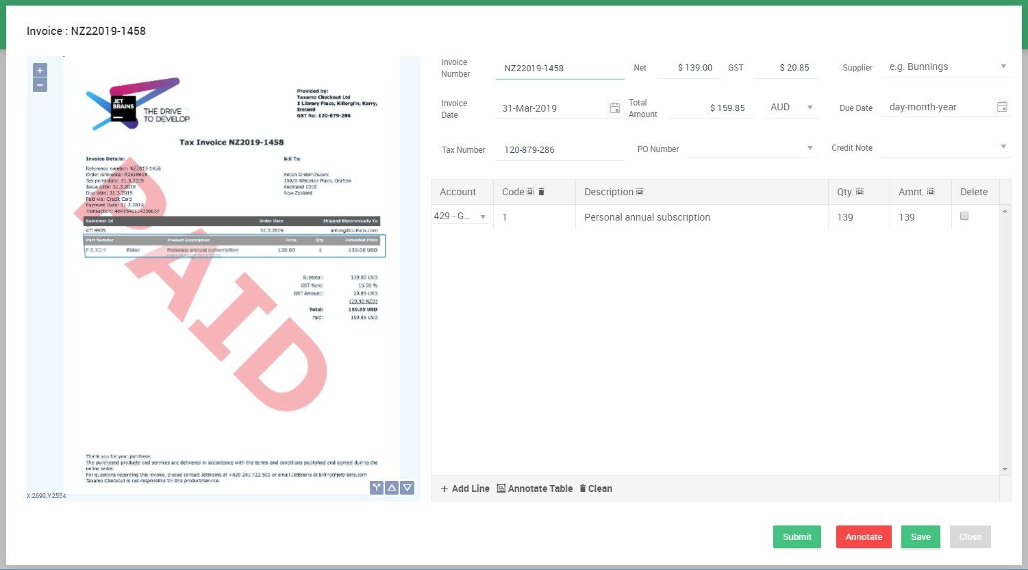 Ocerra AP Invoice Data Extraction. Capture key invoice data automatically and route for approval