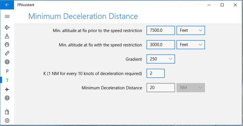 TERPS: Minimum Deceleration Distance