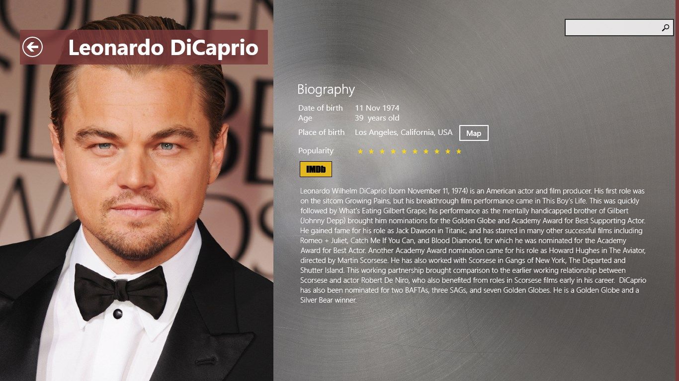 Detailed actor biographies