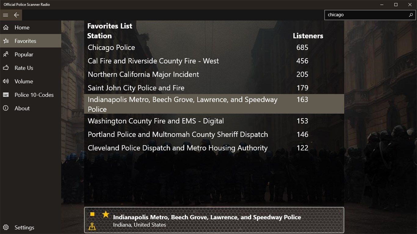 Make your very own Personal Favorites List of Police Scanner Stations.