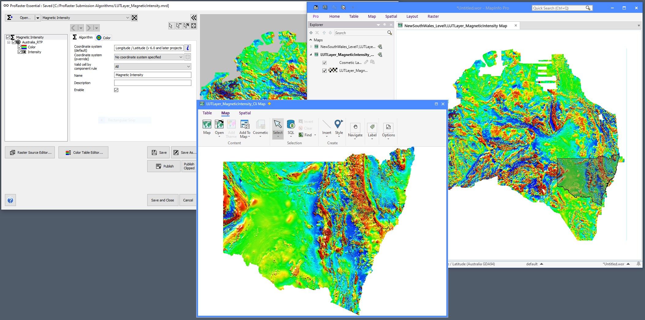 Publish MRD algorithms to MapInfo Pro 2021 and display in maps, with polygon clipping