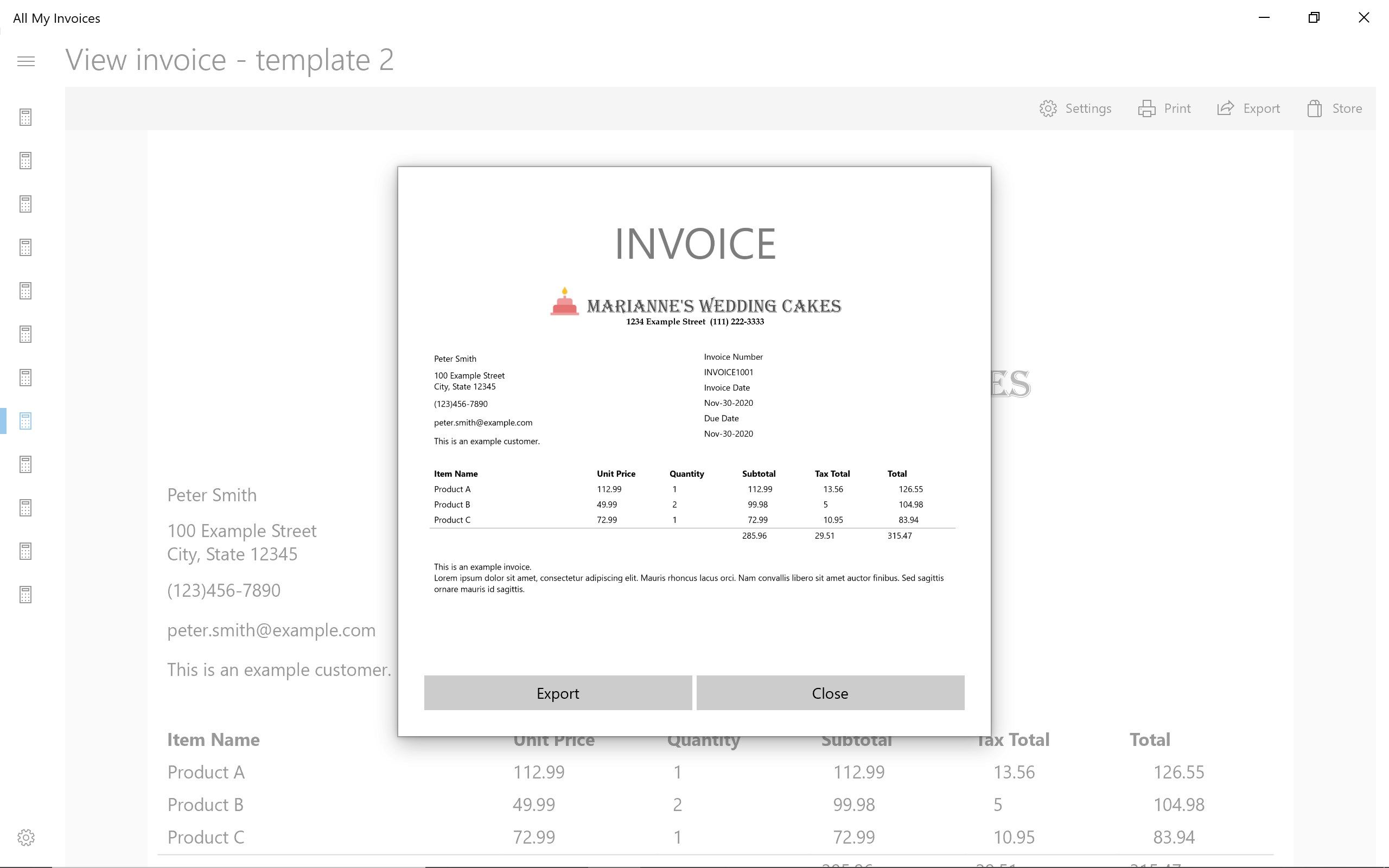 All My Invoices - Invoice Maker