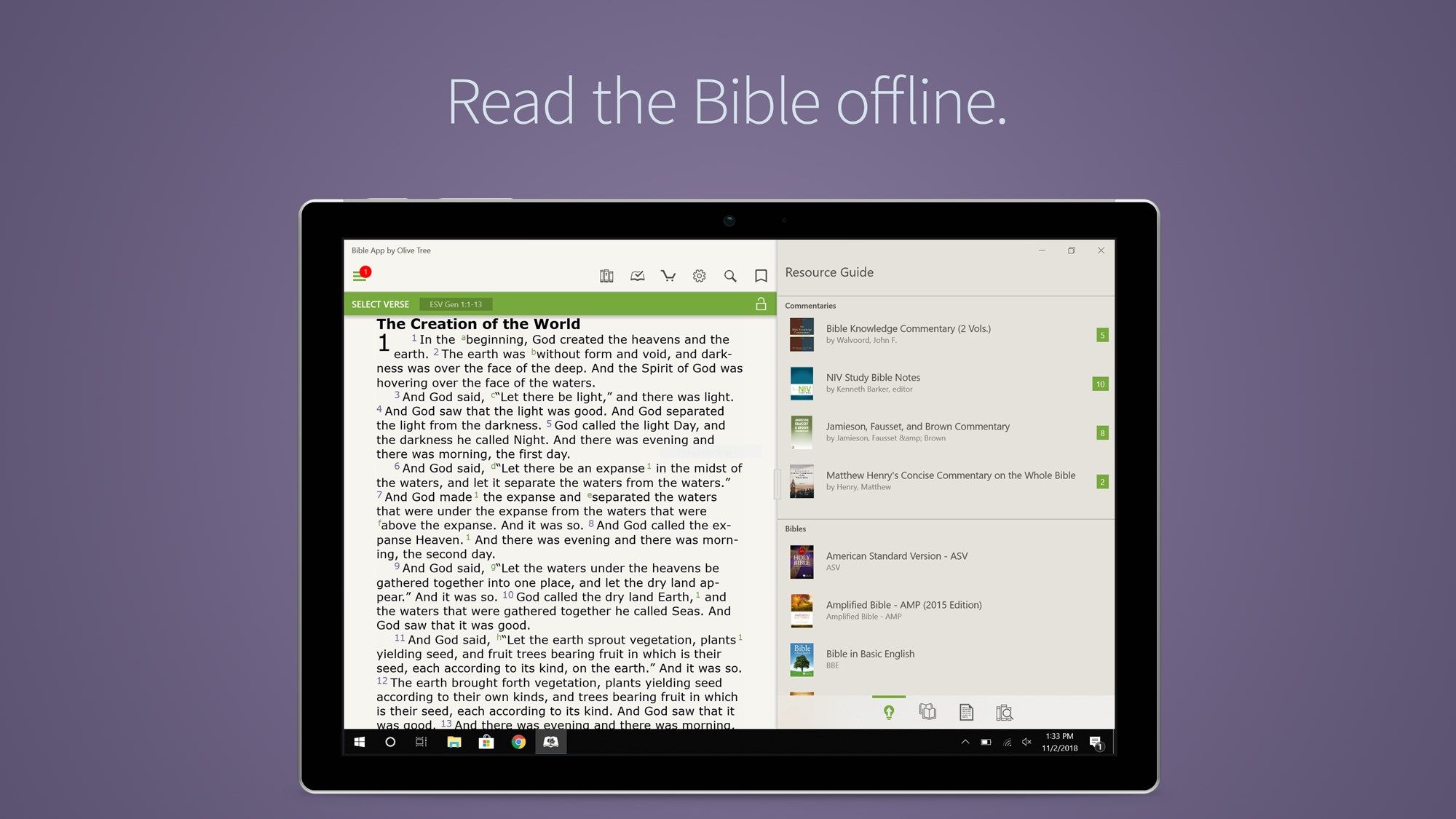 Read the Bible offline.