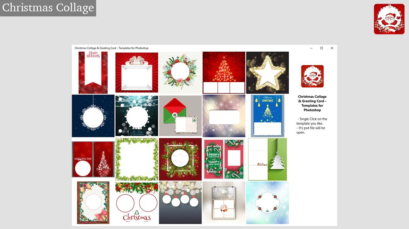 Christmas Collage & Greeting Card - Templates for Photoshop