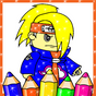 Awesome glitter coloring game for ninja boy drawing pages