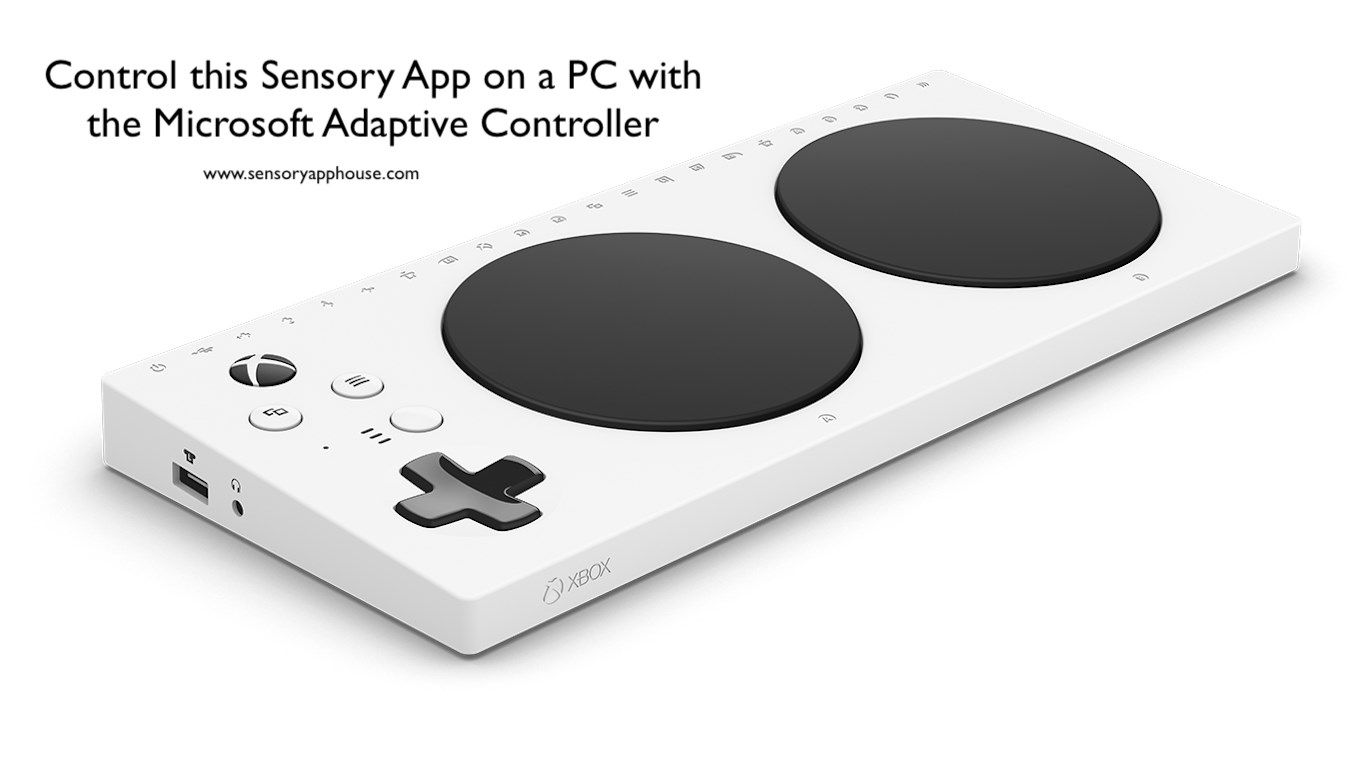 CineVox can be controlled on a PC with the Microsoft XBox Adaptive Controller.